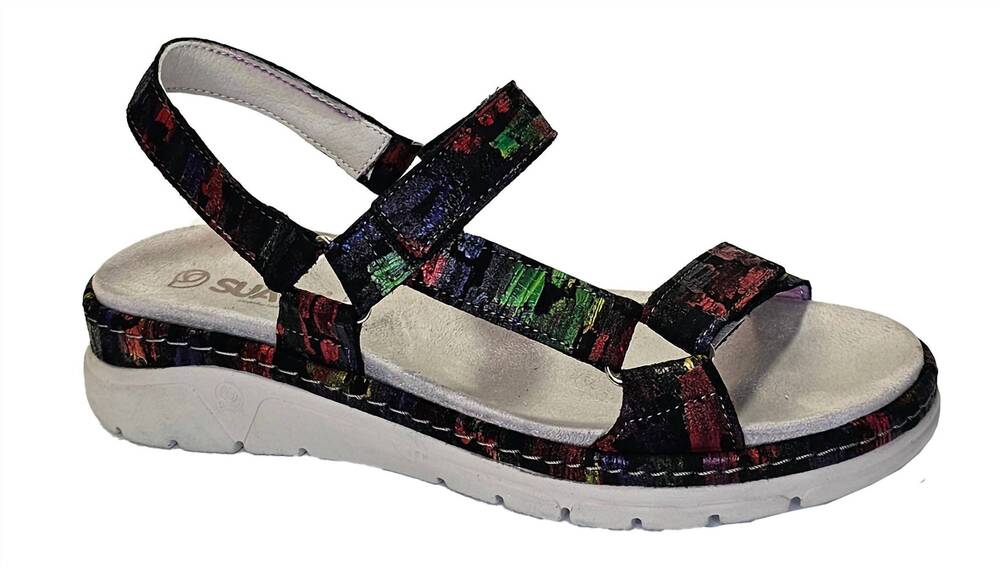 NEW SUAVE women's mira sandal in black multi